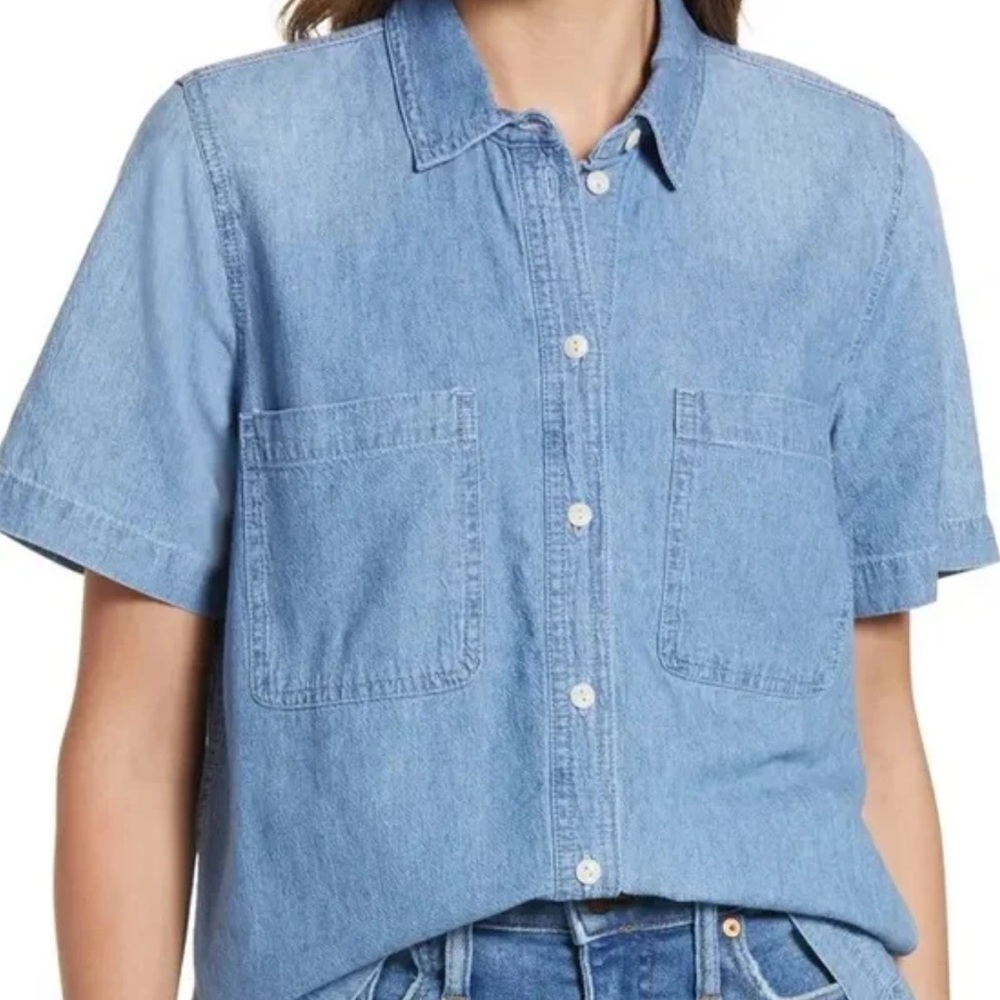 Madewell Light Blue Denim Blouse